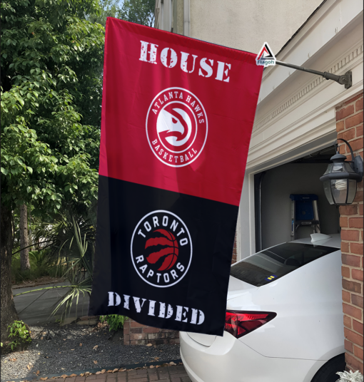 Hawks vs Raptors House Divided Flag, NBA House Divided Flag