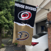 Carolina Hurricanes vs Anaheim Ducks House Divided Flag, NHL House Divided Flag