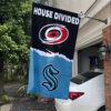 Carolina Hurricanes vs Seattle Kraken House Divided Flag, NHL House Divided Flag