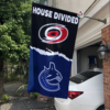 Carolina Hurricanes vs Vancouver Canucks House Divided Flag, NHL House Divided Flag