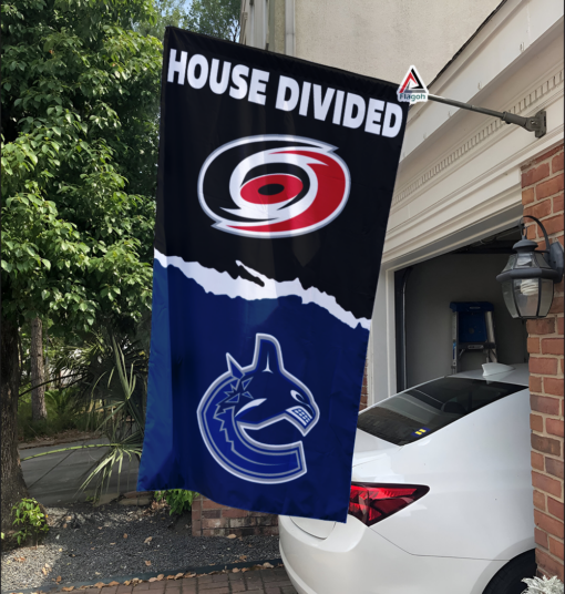 Hurricanes vs Canucks House Divided Flag, NHL House Divided Flag