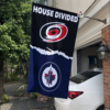 Carolina Hurricanes vs Winnipeg Jets House Divided Flag, NHL House Divided Flag