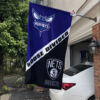 Charlotte Hornets vs Brooklyn Nets House Divided Flag, NBA House Divided Flag