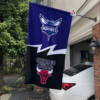 Charlotte Hornets vs Chicago Bulls House Divided Flag, NBA House Divided Flag