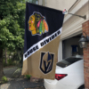 Chicago Blackhawks vs Vegas Golden Knights House Divided Flag, NHL House Divided Flag