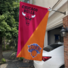 Chicago Bulls vs New York Knicks House Divided Flag, NBA House Divided Flag