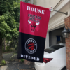 Chicago Bulls vs Toronto Raptors House Divided Flag, NBA House Divided Flag