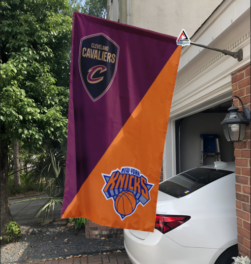 Cavaliers vs Knicks House Divided Flag, NBA House Divided Flag