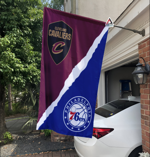 Cavaliers vs 76ers House Divided Flag, NBA House Divided Flag