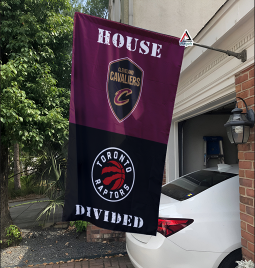 Cavaliers vs Raptors House Divided Flag, NBA House Divided Flag