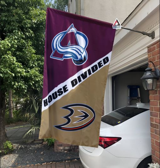 Avalanche vs Ducks House Divided Flag, NHL House Divided Flag