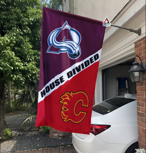 Avalanche vs Flames House Divided Flag, NHL House Divided Flag