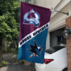 Colorado Avalanche vs San Jose Sharks House Divided Flag, NHL House Divided Flag