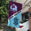 Colorado Avalanche vs Seattle Kraken House Divided Flag, NHL House Divided Flag