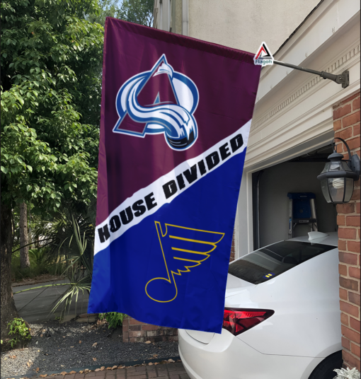 Avalanche vs Blues House Divided Flag, NHL House Divided Flag