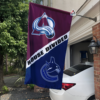 Colorado Avalanche vs Vancouver Canucks House Divided Flag, NHL House Divided Flag