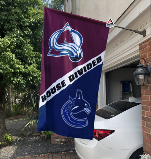 Avalanche vs Canucks House Divided Flag, NHL House Divided Flag