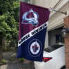 Colorado Avalanche vs Winnipeg Jets House Divided Flag, NHL House Divided Flag