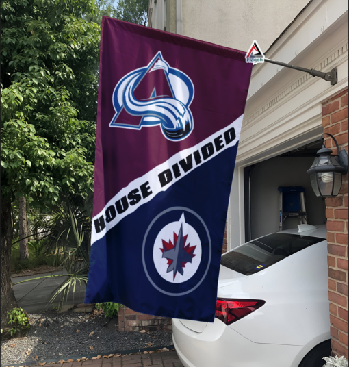 Avalanche vs Jets House Divided Flag, NHL House Divided Flag