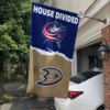 Columbus Blue Jackets vs Anaheim Ducks House Divided Flag, NHL House Divided Flag