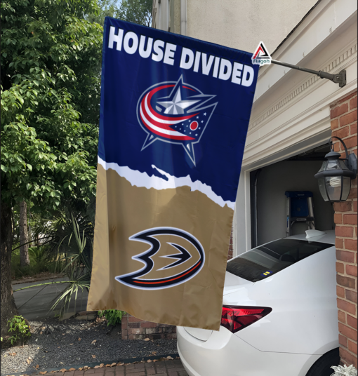 Blue Jackets vs Ducks House Divided Flag, NHL House Divided Flag