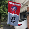 Columbus Blue Jackets vs Los Angeles Kings House Divided Flag, NHL House Divided Flag