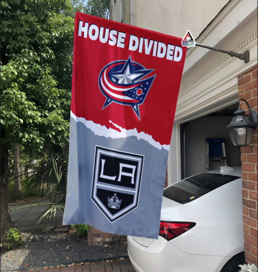 Blue Jackets vs Kings House Divided Flag, NHL House Divided Flag