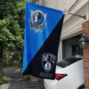 Dallas Mavericks vs Brooklyn Nets House Divided Flag, NBA House Divided Flag