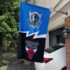 Dallas Mavericks vs Chicago Bulls House Divided Flag, NBA House Divided Flag