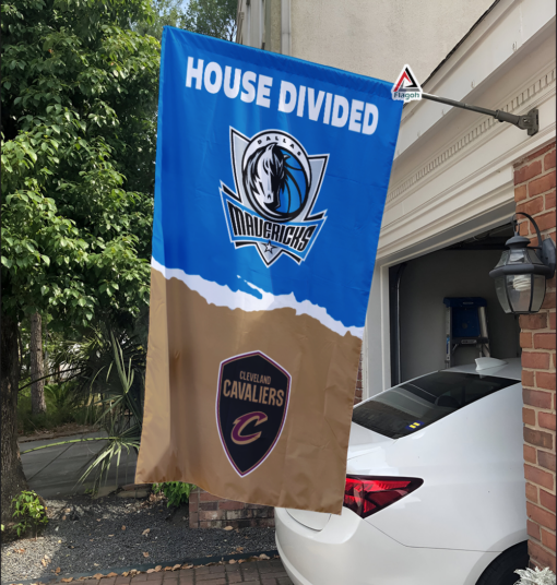 Mavericks vs Cavaliers House Divided Flag, NBA House Divided Flag