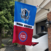 Dallas Mavericks vs Detroit Pistons House Divided Flag, NBA House Divided Flag