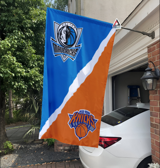 Mavericks vs Knicks House Divided Flag, NBA House Divided Flag