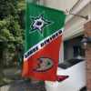 Dallas Stars vs Anaheim Ducks House Divided Flag, NHL House Divided Flag