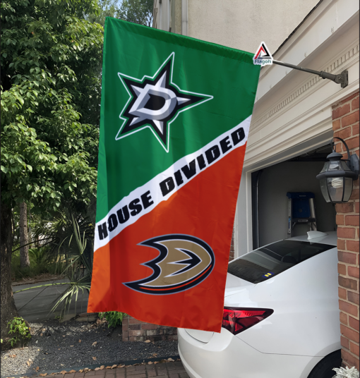 Stars vs Ducks House Divided Flag, NHL House Divided Flag