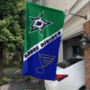 Dallas Stars vs St. Louis Blues House Divided Flag, NHL House Divided Flag