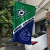 Dallas Stars vs Vancouver Canucks House Divided Flag, NHL House Divided Flag