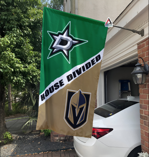 Stars vs Golden Knights House Divided Flag, NHL House Divided Flag