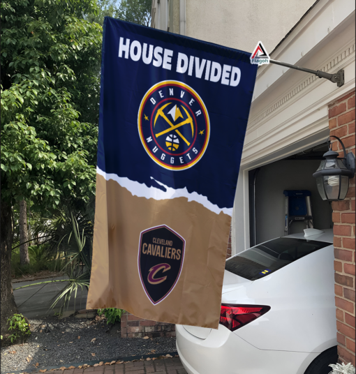 Nuggets vs Cavaliers House Divided Flag, NBA House Divided Flag