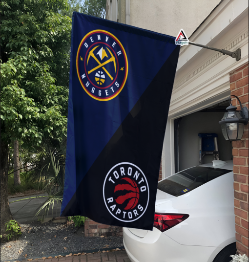 Nuggets vs Raptors House Divided Flag, NBA House Divided Flag