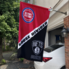 Detroit Pistons vs Brooklyn Nets House Divided Flag, NBA House Divided Flag