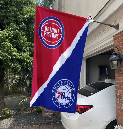 Pistons vs 76ers House Divided Flag, NBA House Divided Flag