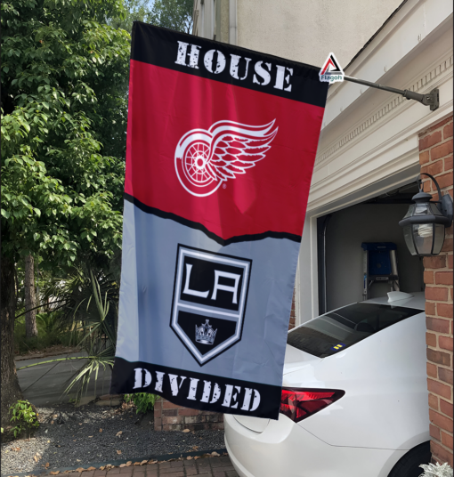 Red Wings vs Kings House Divided Flag, NHL House Divided Flag