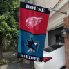 Detroit Red Wings vs San Jose Sharks House Divided Flag, NHL House Divided Flag