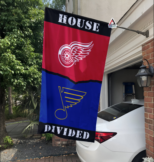 Red Wings vs Blues House Divided Flag, NHL House Divided Flag