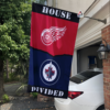 Detroit Red Wings vs Winnipeg Jets House Divided Flag, NHL House Divided Flag