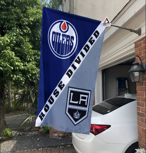 Oilers vs Kings House Divided Flag, NHL House Divided Flag