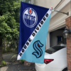 Edmonton Oilers vs Seattle Kraken House Divided Flag, NHL House Divided Flag