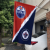 Edmonton Oilers vs Winnipeg Jets House Divided Flag, NHL House Divided Flag