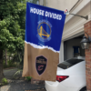 Golden State Warriors vs Cleveland Cavaliers House Divided Flag, NBA House Divided Flag