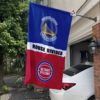 Golden State Warriors vs Detroit Pistons House Divided Flag, NBA House Divided Flag